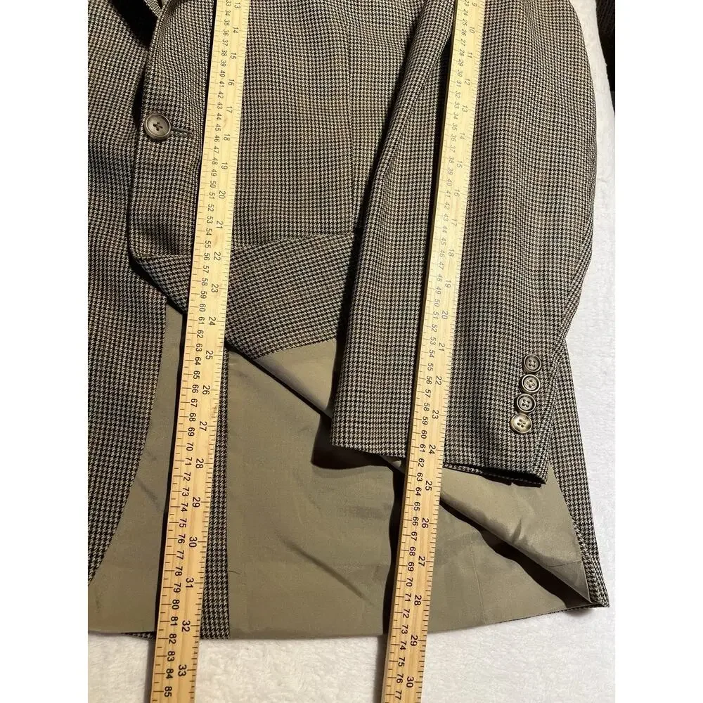 Ralph Lauren LRL Mens 52R Brown Houndstooth Casual Blazer Sport Coat - Picture 13 of 15
